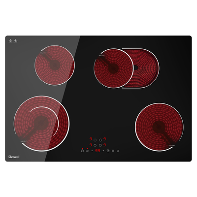 kopen Elektrische kookplaat 4 branders 220V Keramische kookplaat 30 inch Glas kookplaat 7200W online manufacture