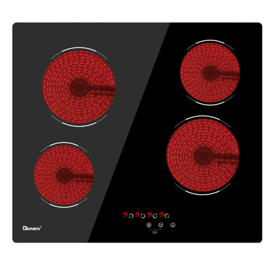 kopen 60cm elektrische keramische kookplaat brander ingebouwd in zwarte glazen kookplaat met 4 kookzones online manufacture