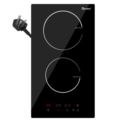 Plug in Domino Induction Hob 2 Rings 30cm Electric Cooktop Gebouwd in Worktop