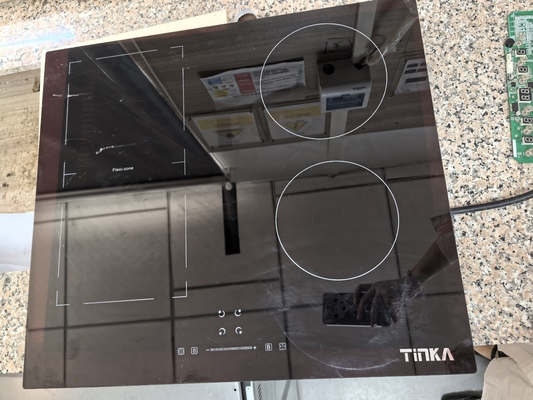 Keramische kachels 60 cm Elektrische kookplaatbrander Gebouwd in zwart glas Kookplaat met 4 kookzones