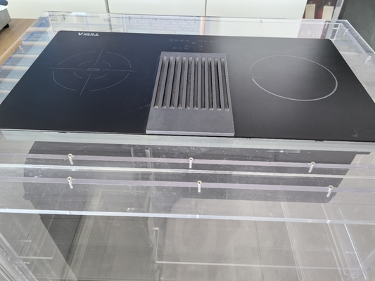 60 cm elektrische 2 Zone Inductie Hub met ingebouwde Downndraft Extractor Hoods met 3 snelheden Max 504m3/Uur en Touch Control Panel